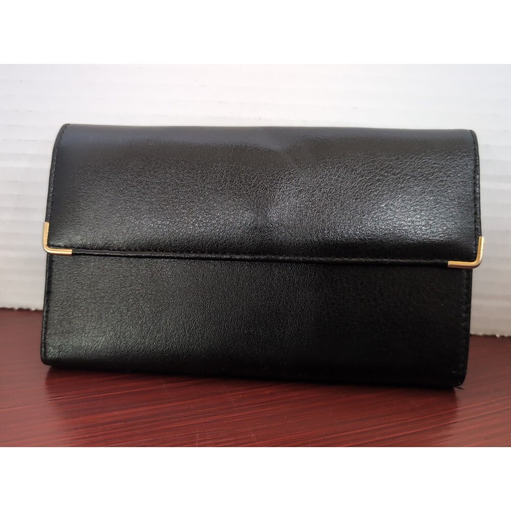 Amity Wallet Billfold Genuine Leather Coin Credit Card Black